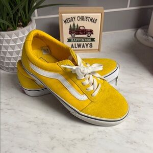 Vans Yellow and White Athletic Shoes